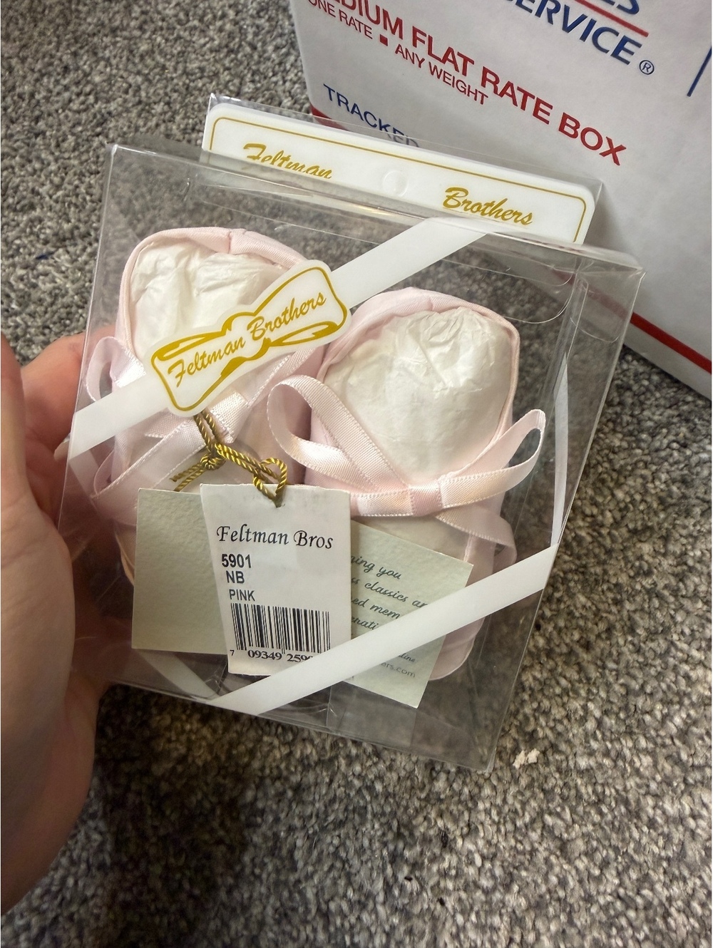 Feltman Brothers Newborn Pink Baby Booties with Ribbon